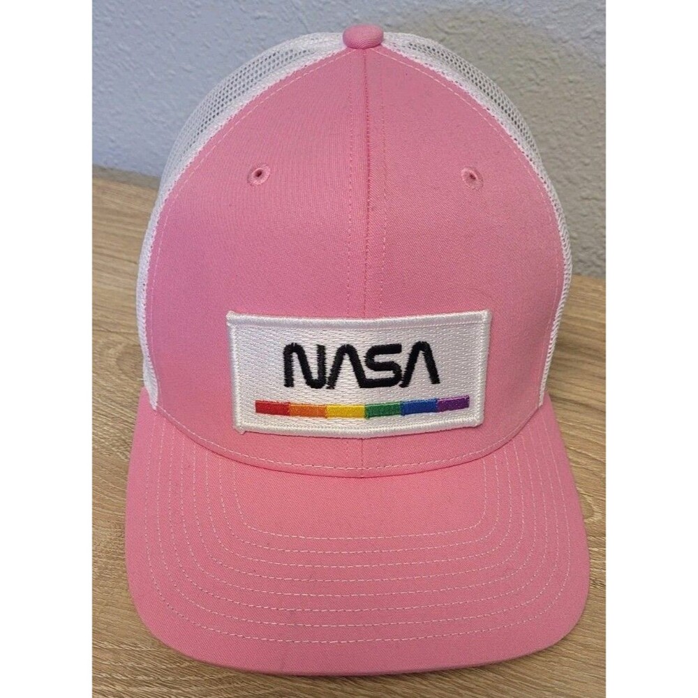 NASA Pink Pride Trucker Hat Snapback Cap Richardson 112 Pink & White Women's
